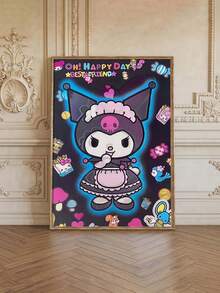 SANRIO 1张无框Hello Kitty Kuromi海报，艺术品，家居装饰，易于悬挂，适合客厅、办公室和家居装饰，具有艺术价值，是房间装饰的完美选择 - 彩色 - 查看 6