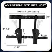 Thigh Holster Women, Adjustable PU Leather Leg Holster And Belt Gun Holster Halloween Cosplay Policewoman Costume - màu đen - Xem 2