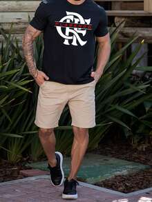 Flamengo Rubro  Football Team Shirt Stylish Men's Plus Size T-Shirt - 黑色 - 查看 2