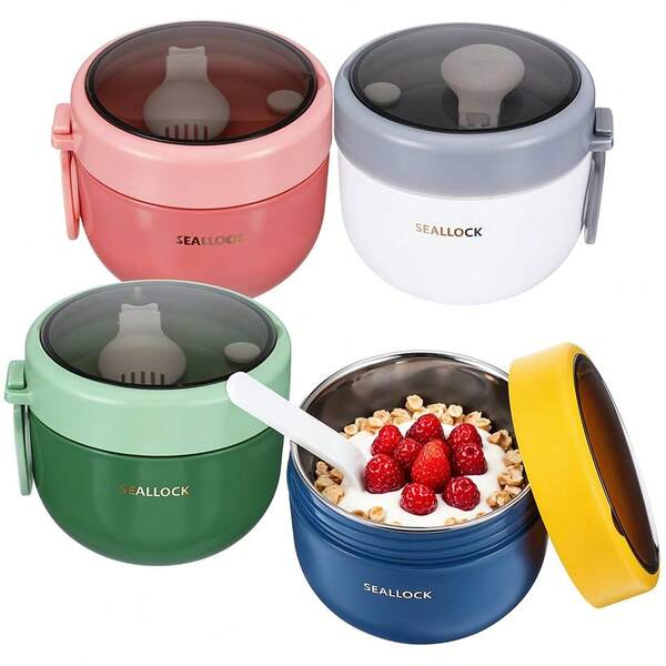 1 Set incluye: 1 taza de desayuno con tapa y cuchara, 1 taza de avena con cuchara, 1 taza de ensalada, 1 taza de batido, 1 taza de dieta, 1 bolsa de almuerzo de caja de avena, 1 bolsa de almuerzo, 1 recipiente de avena sellado, 1 recipiente de desayuno portátil