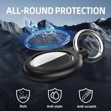 4 Pack IPX8 Waterproof Airtag Holder Airtag Keychain AirTags With Keychain, Silicone GPS Cover+TPU Waterproof Cover - Item Finders Case Pets, BlackWhiteRedBlue - 黑白紅藍 - 查看 5