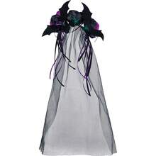 Fiestas Guirca Serre-tête de fête avec fleurs noires et lilas, Accessoire pour costumes et fêtes à thème, Voile en tulle à la mode, Parfait pour Halloween, cosplay et événements spéciaux - Multicolore - Voir 4