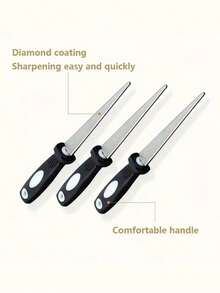 Premium Diamond-Coated Sharpening File For Scissors, Knives, And Garden Tools - Dual-Sided Flat And Curved Design For Efficient Sharpening - Durable Metal Construction For Long-Lasting Performance - Black - View 3