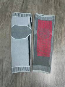 1pc Graphene Heating Knee Pad, Long Style, Heat Therapy Grid Heating, Warm Leg Sleeve For Arthritis And Cold Legs - Multicolor - View 10