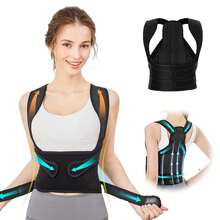 Faja postural de espalda, corrector de postura mujer, férula lumbar de soporte ajustable para aliviar el dolor de hombros y espalda, jorobado correcto, unisex (Medium) - Grande - Ver 10