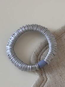 1 pieza - Lazo de pelo de satén de unicolor de alta gama con alta elasticidad para un peinado de cola de caballo elegante, lazo de pelo simple, cordón de cuero para mujeres, sujetadores de cola de caballo, bandas elásticas para el cabello, scrunchies, cuerda para el cabello