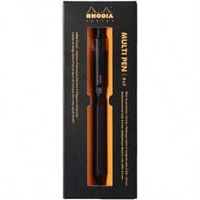 9342C 3 In 1 ScRipt Multipen 2 Ballpoint Pens 0.5 Mm Black And Red + 1 Graphite Mechanical Pencil 0.5 Mm Hexagonal Body In Black Brushed Aluminium Refillable Eraser Under The Push Button