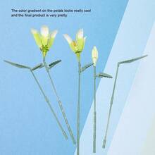 Lily Flower Building Kit For Adults Flower Bouquet Building Block Set Artificial Flowers Mini Building Bricks For Gifts Home Decor Botanical Collection White