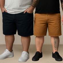 EVOLUTION PLAY Kit 2 Bermuda Shorts Twill Men's Plus Size 48 Or 58 Extra Large - Black-ocher - View 1