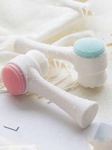 Manualna dwustronna szczoteczka oczyszczająca, miękka silikonowa szczoteczka do twarzy, głębokie oczyszczanie, delikatny peeling, delikatna skóra, ręczny płyn do demakijażu, masażer do twarzy do głębokiego oczyszczania, pielęgnacja skóry, niezbędny do oczyszczania twarzy, akcesoria do pielęgnacji skóry, prezenty dla kobiet