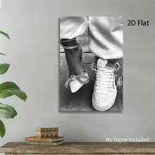 1 Stück rahmenloses Leinwand-Poster - Schwarz-Weiß Stilettos und Sneakers Wandkunst, 2D Grafik Design, geeignet für Büro, Küche, Wohnzimmer, Schlafzimmer Dekoration, ideal als Halloween und Weihnachtsgeschenk, für Innenbereich, ohne Rahmen, Wanddekoration | Moderne Wandkunst - Verschiedenfarbig - Übersicht 11
