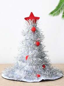 قبعة عيد الميلاد من القماش غير المنسوج اللامع بشكل شجرة عيد الميلاد الخضراء وسانتا كلوز، مناسبة للنساء والبالغين في حفلات عيد الميلاد، إكسسوارات زي العطلات المنزلية - متعدد الألوان - مشاهدة 14