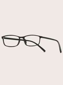 1 par de gafas rectangulares negras de mujer con montura pequeña de PC, estilo retro casual elegante para oficina, moda simple sin graduación - Negro - Ver 6