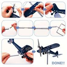 Veleta de avión de metal, molinillo de viento, jardín, hogar, exterior, indicador de viento directo P1C8 - Negro - Ver 7