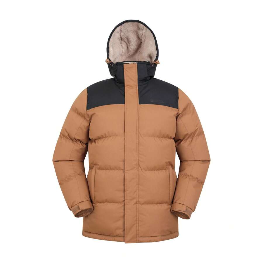 Mountain Warehouse Mens Snow Borg Lined Padded Jacket (Tan) - 100% Polyester - (MW3748) - Beige - View 1