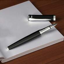 1 Pix metalic luxos, clasic, negru, pentru afaceri - Scriere fluidă/Potrivit pentru semnături de afaceri (întâlniri/contracte) și practica caligrafiei studențești/Structură metalică durabilă/Design elegant, potrivit pentru ocazii profesionale, ideal pentru muncă și studiu - Negru - Vizualizare 10