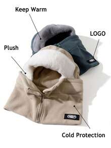 1pc Men's Winter Hat, Scarf And Face Mask 3-In-1 Warm Fleece Scarf, Windproof Ski Mask Beanie For Men, Thick Knit Warm Wool Hat For Teens Outdoor Cycling Ear Protection - Multicolor - View 5