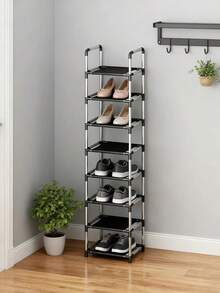 1 Stück kleiner Schuhablage mit einer Reihe, 28 cm breit, selbstmontiert, aus Metallrohren und Vliesstoff gefertigt, verbessert den Platz, einfach und staubdicht, stabil, modisch, leicht zu demontieren und montieren, tragbar, geeignet für Wohnzimmer, Schlafzimmer, Eingang, Büro, Zuhause, mehrstufige Aufbewahrung, Festgeschenk, Weihnachtsgeschenk, Kindergeschenk