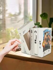 Clear Book Ends 2pcs, Acrylic Bookends For Shelves, Non-Slip Bookend Decorative For Heavy Duty Book, Books Holder Stopper For Kids, Bookshelf Dividers Books Organizer For Office Home School,School Supplies, Data Sorting And Storage Racks, Book Supports