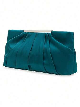 RCRK Elegant Pleated Evening Bag, Formal Banquet Clutch Purse, Dinner Ruched Bag For Wedding Party Prom Cocktail