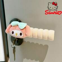 Sanrio 1 Pair Sanrio Licensed Cartoon Character Plush Door Knob Cover, Cute Melody, Pompompurin, Kuromi Design Door Handle Protector, Home Decor Door Knob Decorative Cover Set