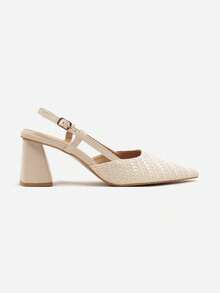 Tacones con tiras entrelazadas - Sandalias bohemias de verano para mujer - Beis - Ver 3