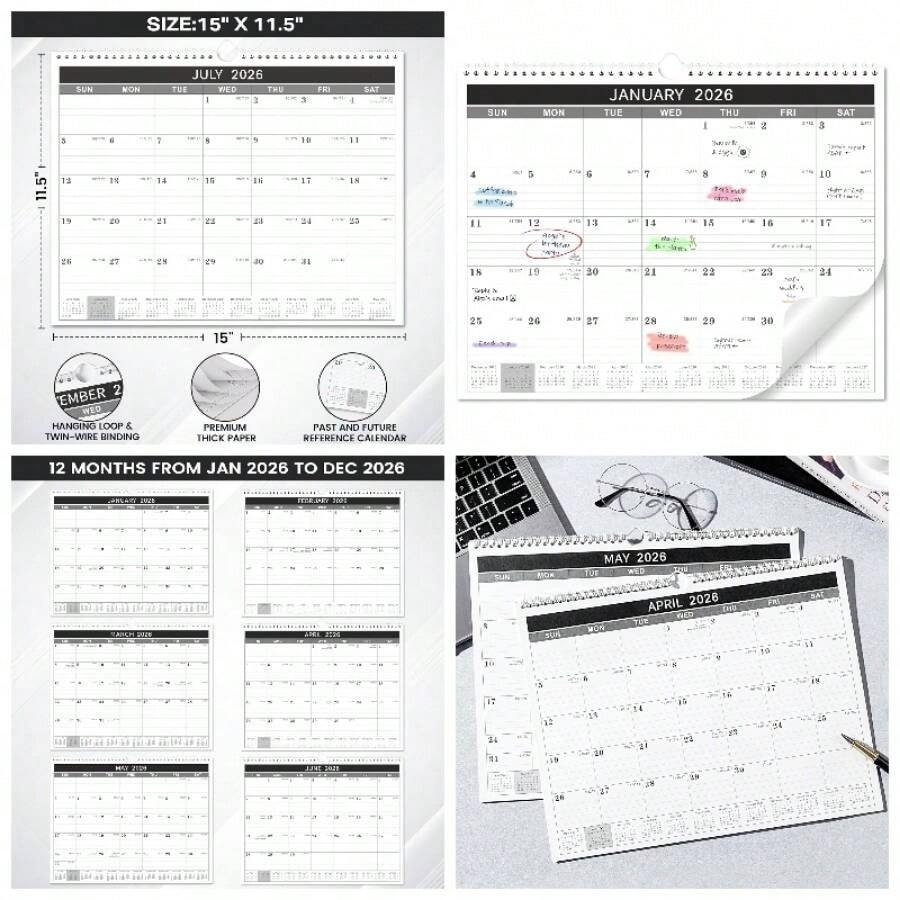 2026 Wall Calendar, Large Wall Calendar 2026 From January 2026 To ...