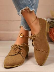 Women's Fashionable Round Toe Chunky High Heel Chain Embellished Pumps, Versatile, Perfect For Music Festival Parties In Spring And Summer, Black Color - Brown - View 8