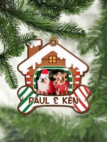 Customized Personalized Dog Christmas House Photo Pet Decorations, Customized House-Shaped Wooden Christmas Ornaments Hangers, Christmas Souvenir Gifts, Dog Souvenirs, Cat Souvenirs, Christmas Souvenir Gifts For Pet Lovers.