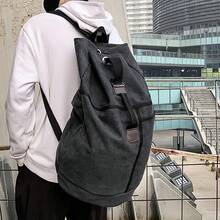 Mochila de viaje para portátil para hombre Bolsa de viaje Mochila Organizador de almacenamiento Mochila Lona Bolsa de viaje de gran capacidad para viajes de escalada en roca a la deriva - Negro - Ver 3