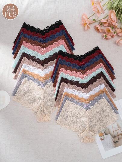 24件/包女士蕾丝边性感比基尼内裤