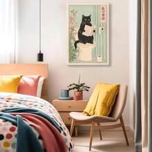 Arte de pared en lienzo de gato negro japonés en el inodoro, impresión divertida para baño, póster de inodoro, decoración de pared de gato japonés, imágenes estéticas minimalistas, obra de arte, pintura neutra, decoración del hogar, xincuadros decorativos para sala, póster, con marco, pósters, cuadros para la pared, marcos para cuadros, cuadro, virgen de guadalupe, salascuadros decorativos para sala,poster,con marco,posters,cuadros para la pared ,marcos para cuadros,cuadro,virgen de guadalupe,salas - transparente - Ver 3