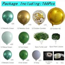 Jungle  Theme Decorations Balloon Garland Arch Kit Tropical Leaves Decoration Colorful Balloons Balloon Strip Green Animal Theme Baby Shower Birthday Party Decorations 166Pcs