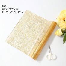 1 卷金色高端时尚艺术设计桌旗，适用于派对、婚礼和节日，圣诞节和万圣节日常家庭聚会的首选装饰桌椅，11*108.3 英寸 - 金色 - 查看 7