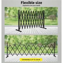 Expandable Fence Gate Garden Security Gates Metal Retractable Baby Gate Dog Barrier Gate Indoor Outdoor Safety Barrier Traffic Expandable Barrier Gate Black - Black - View 6