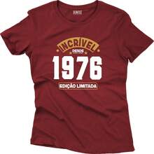 Women's Cotton T-Shirt Being Awesome Since 1976 Limited Edition 50 Years Anniversary Date - Màu Đỏ Sâu - Xem 2