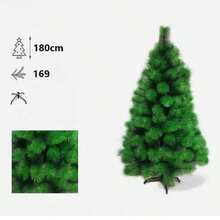 Nuevo árbol de Navidad de PVC, árbol de Navidad artificial, árbol de madera dura de PVC, árbol de Navidad verde, decoración de árbol de 60 cm, 90 cm, 120 cm, 150 cm, 180 cm y 210 cm, adecuado para decoración navideña de hogar, jardín, centro comercial y restaurante. - Verde - Ver 22