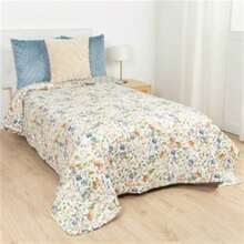 Tramas+ Chăn bông Bouti Ñoke Malva Rosa cho giường 90cm - Họa tiết hoa in, 100% Polyester, lý tưởng cho phòng ngủ đơn dành cho giới trẻ hoặc phòng ngủ đơn cổ điển, kích thước 180x270 cm, cũng có sẵn cho giường 105 và 120 cm - Nhiều màu sắc: Trắng, Hồng, Xanh lá cây và Xanh lam - Hoàn hảo cho mùa hè, Mức nhiệt phù hợp với nhiệt độ ấm áp, Độ dày, Có thể kết hợp với vải kẻ caro và đệm để tăng thêm phong cách và màu sắc, Dễ giặt bằng nước lạnh, Không bao gồm đệm. - Nhiều màu - Xem 1