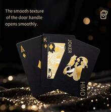 Black Gold Foil Poker Playing Cards, 54 Sheet Waterproof Deck, For Party And Game