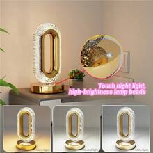 1 Desktop Crystal Touch Lamp, Powered By USB, With Three Adjustment Levels, Suitable As A Bedside Lamp For Bedrooms And Living Rooms, Suitable For Home Use, Office Use, And Hotel Decoration. - Gold - View 3