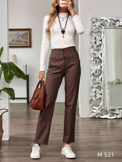 Medias de talla grande con botones falsos para mujer