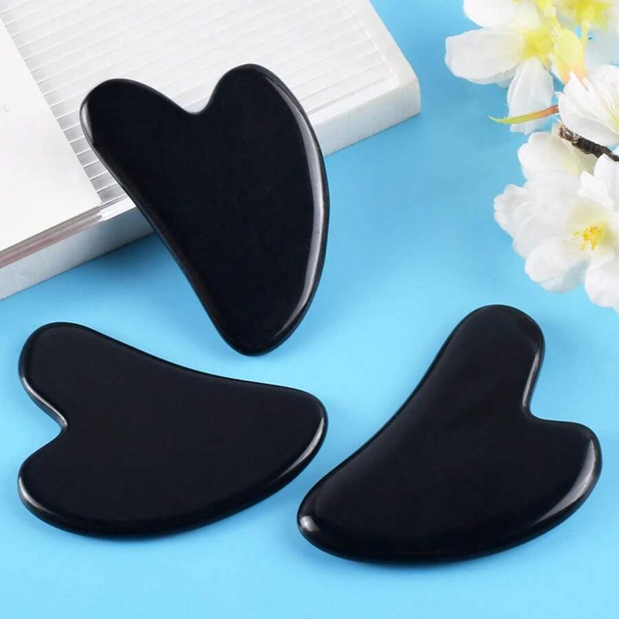 Gua Sha Facial Tools Black Guasha Tool Gua Sha Jade Stone For Face Skincare Facial Body Tensions Reduce Puffiness Festive Gifts