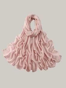 1 pieza Hiyab de viscosa modal sólido, pañuelo ligero y transpirable de moda, con acabado de puntada doble, artesanía refinada, pañuelo para mujer, adecuado para todas las estaciones