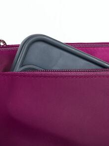 1pc Solid Color Nylon Fabric Zipper Closure Fashionable Casual Backpack, Handbag For Keys, Daily Essentials, Suitable For Men, Spring, Summer, Autumn, Daily, Work, Business, Shopping