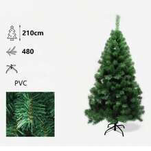 Nuevo árbol de Navidad de PVC, árbol de Navidad artificial, árbol de madera dura de PVC, árbol de Navidad verde, decoración de árbol de 60 cm, 90 cm, 120 cm, 150 cm, 180 cm y 210 cm, adecuado para decoración navideña de hogar, jardín, centro comercial y restaurante. - Verde - Ver 27