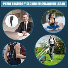 Faja postural de espalda, corrector de postura mujer, férula lumbar de soporte ajustable para aliviar el dolor de hombros y espalda, jorobado correcto, unisex (Medium) - Grande - Ver 8