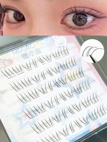 MIXIAOHE 男女通用下睫毛 - 透明带独立簇，自然隐形延伸，羽毛般轻盈的眼底，打造无妆感 - 黑色 - 查看 2