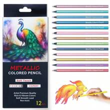 12/24 Color Metallic Colored Pencils Drawing Sketching Set Painting Colour Pencils Art Supplies For Artist Coloring Pencils