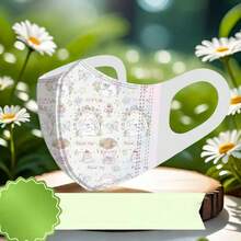 10pcs 3D Elastic Earloop Cartoon Adult Protective Face Mask, 3-Ply, Individually Packaged - Multicolor - View 5