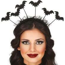 Fiestas Guirca Tiara de morcego para festas temáticas de Halloween: acessório de fantasia para fantasias de morcego e cosplay, decoração criativa para celebrações assustadoras e eventos do Dia dos Mortos, ideal para crianças e adultos - frete grátis ✅ Entrega em 24/48 horas para Espanha (península)